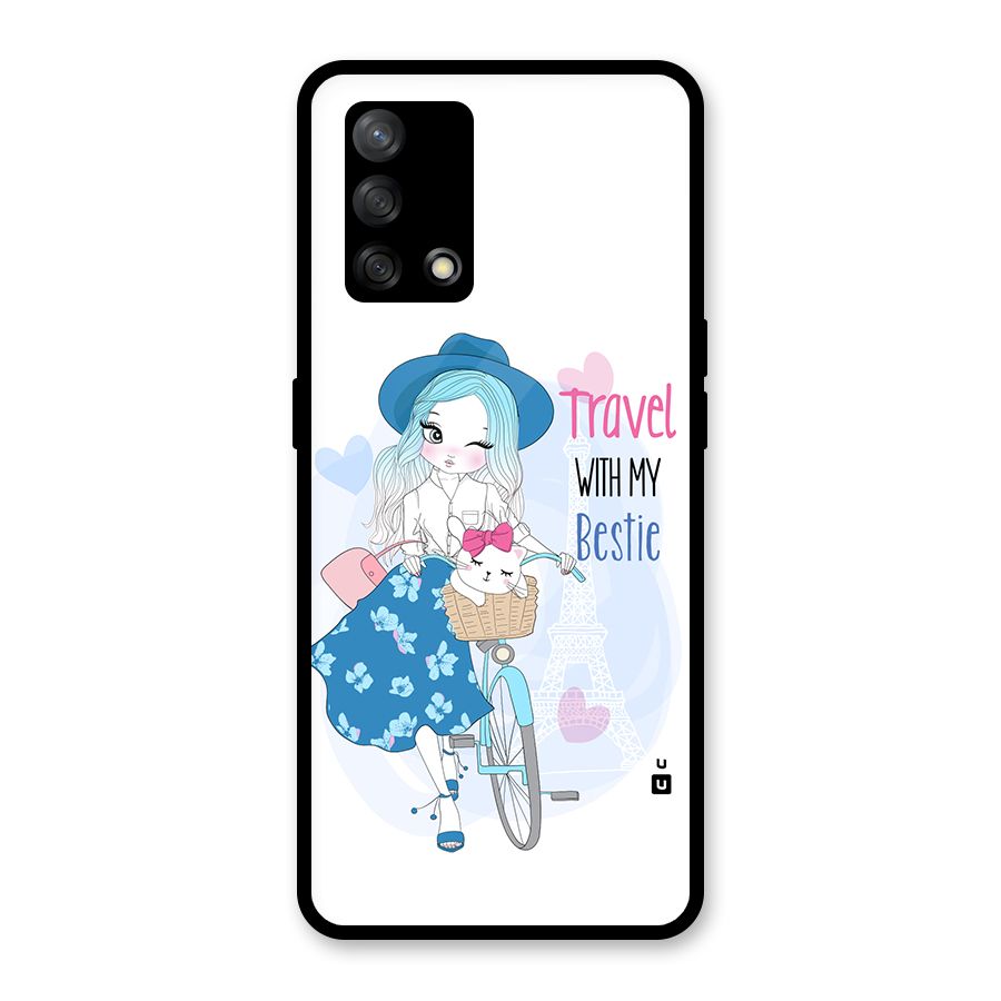 Travel With My Bestie Glass Back Case for Oppo F19