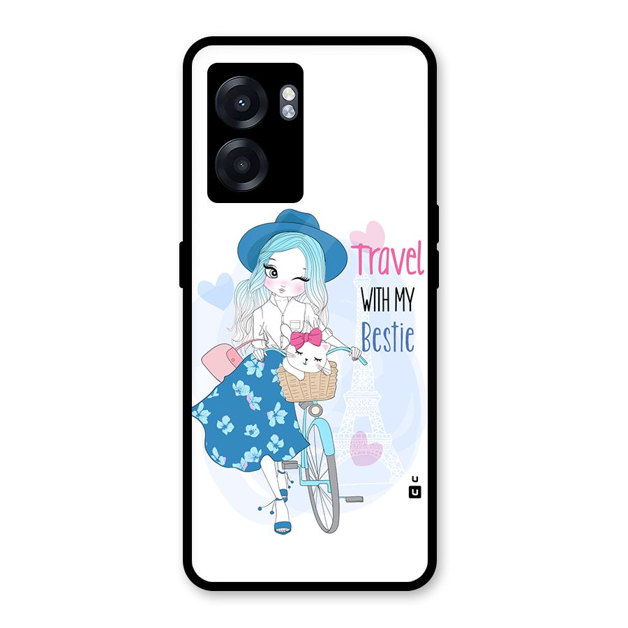 Travel With My Bestie Glass Back Case for Oppo K10 (5G)