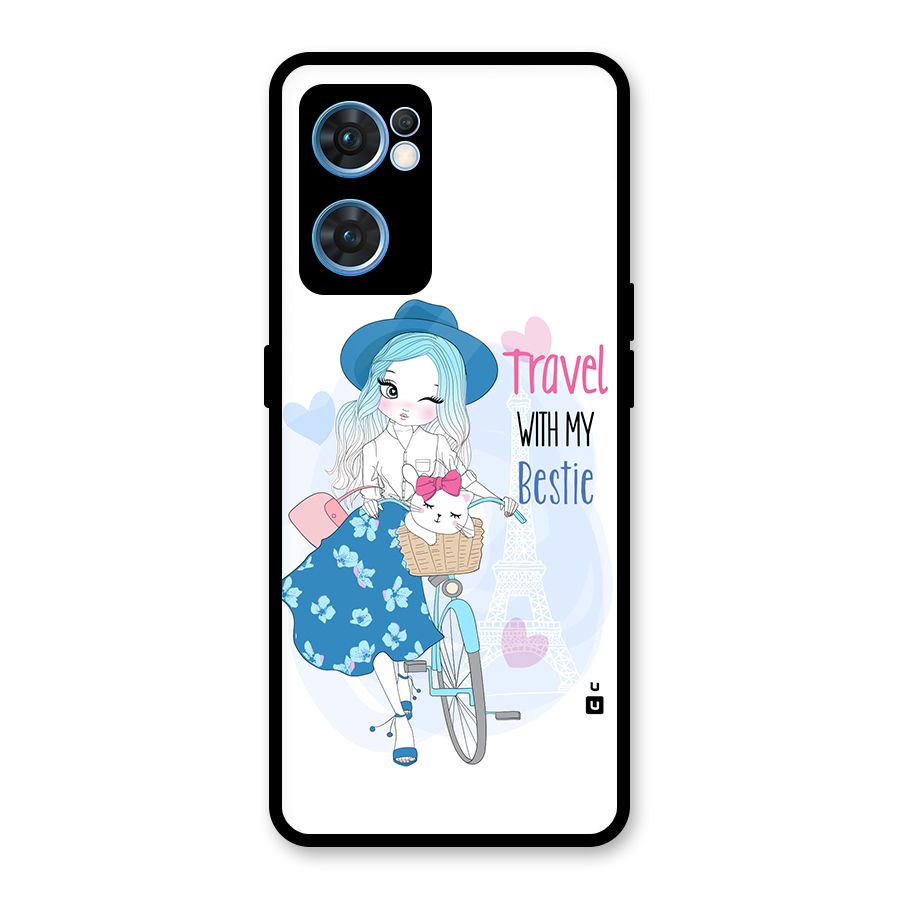 Travel With My Bestie Glass Back Case for Oppo Reno7 5G