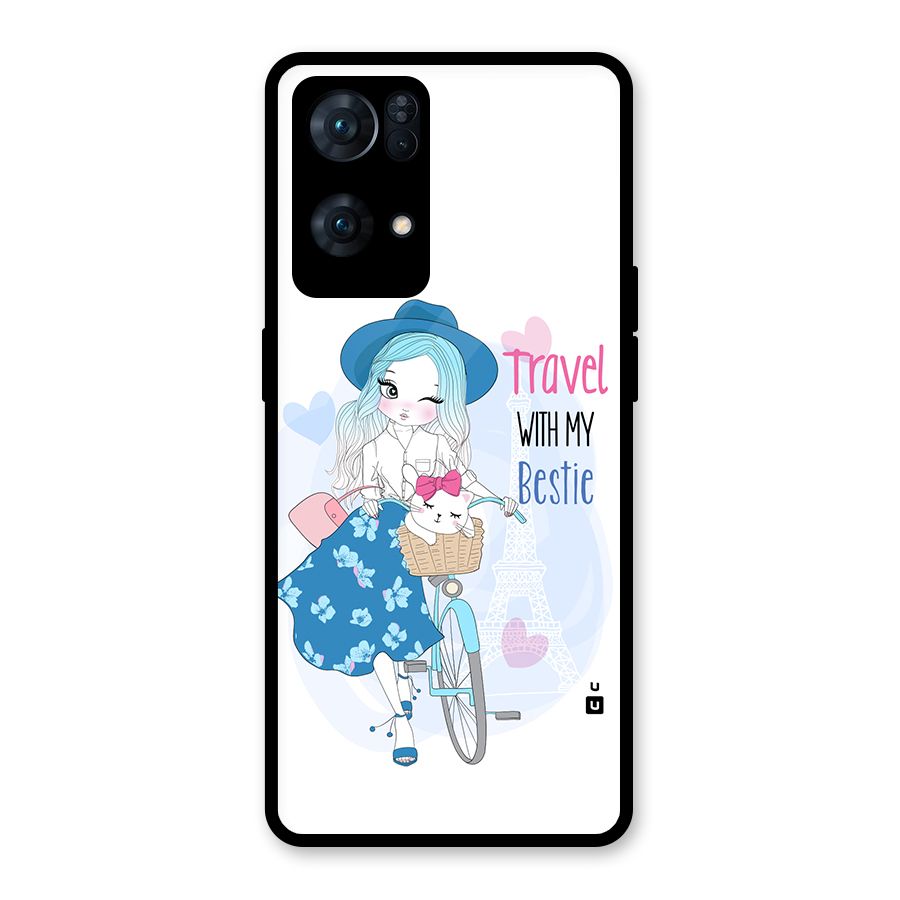 Travel With My Bestie Glass Back Case for Oppo Reno7 Pro 5G