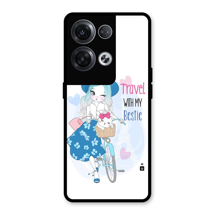 Travel With My Bestie Glass Back Case for Oppo Reno8 Pro 5G