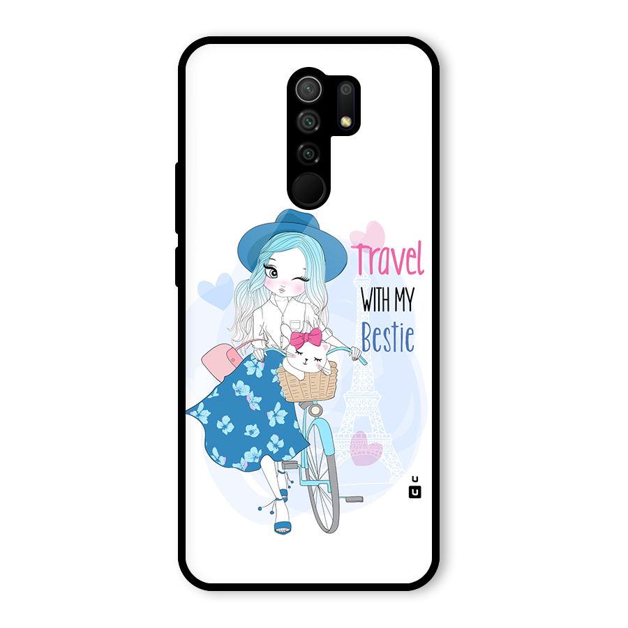 Travel With My Bestie Glass Back Case for Poco M2