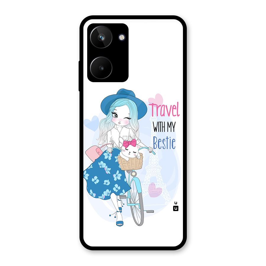 Travel With My Bestie Glass Back Case for Realme 10