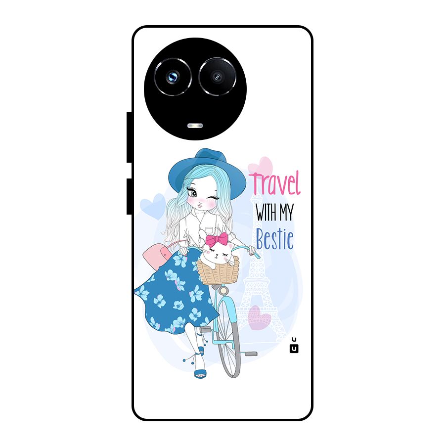Travel With My Bestie Glass Back Case for Realme 11X