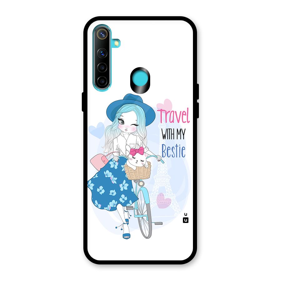 Travel With My Bestie Glass Back Case for Realme 5i