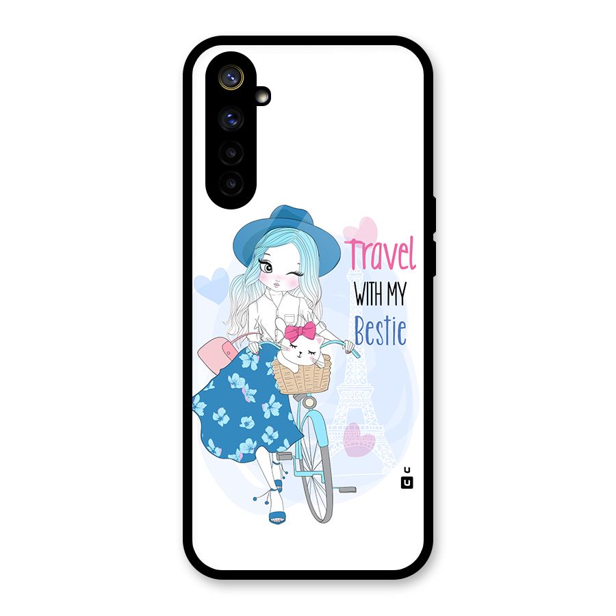 Travel With My Bestie Glass Back Case for Realme 6