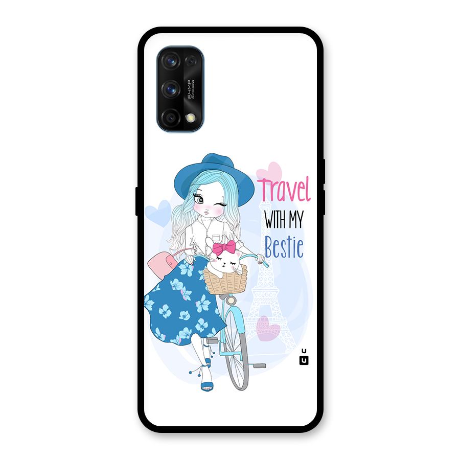 Travel With My Bestie Glass Back Case for Realme 7 Pro