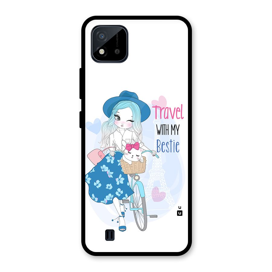 Travel With My Bestie Glass Back Case for Realme C11 2021