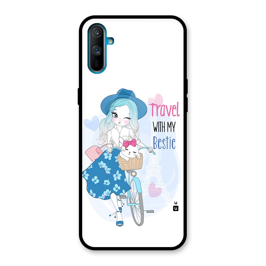 Travel With My Bestie Glass Back Case for Realme C3
