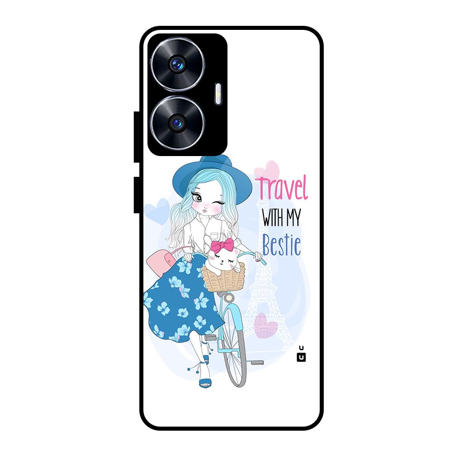Travel With My Bestie Glass Back Case for Realme Narzo N55