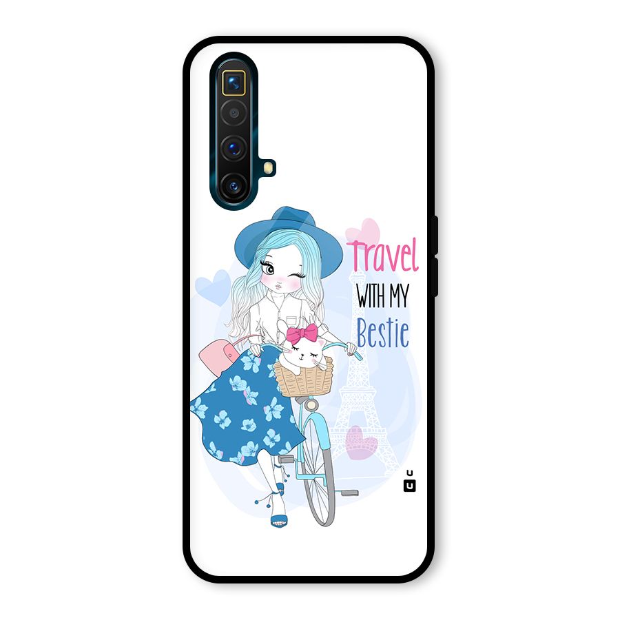 Travel With My Bestie Glass Back Case for Realme X3