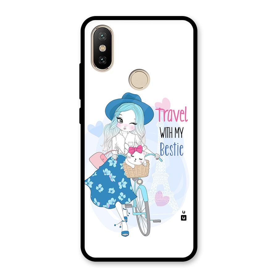 Travel With My Bestie Glass Back Case for Redmi A2
