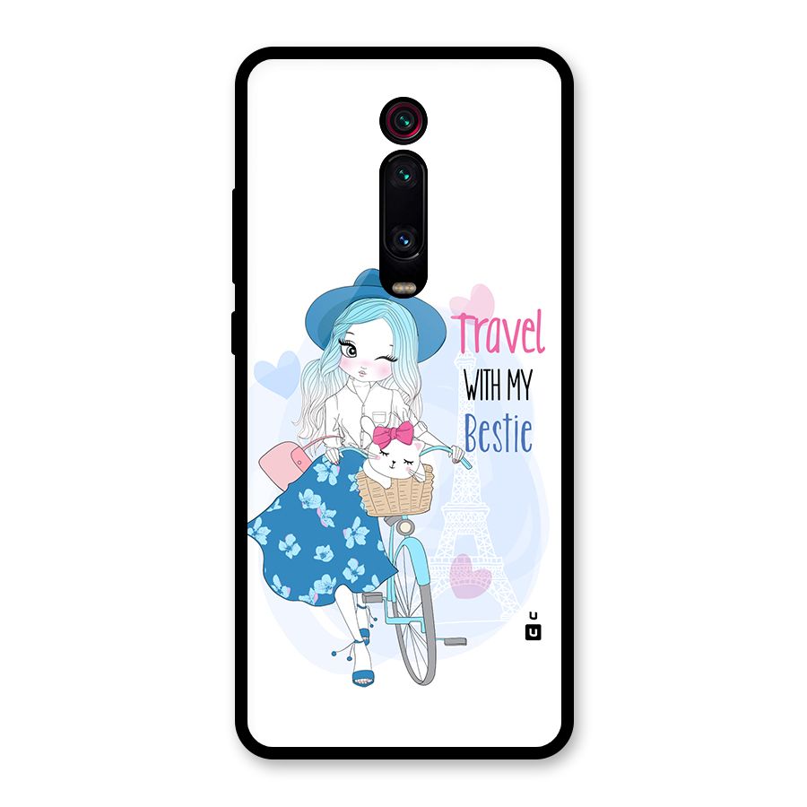 Travel With My Bestie Glass Back Case for Redmi K20 Pro