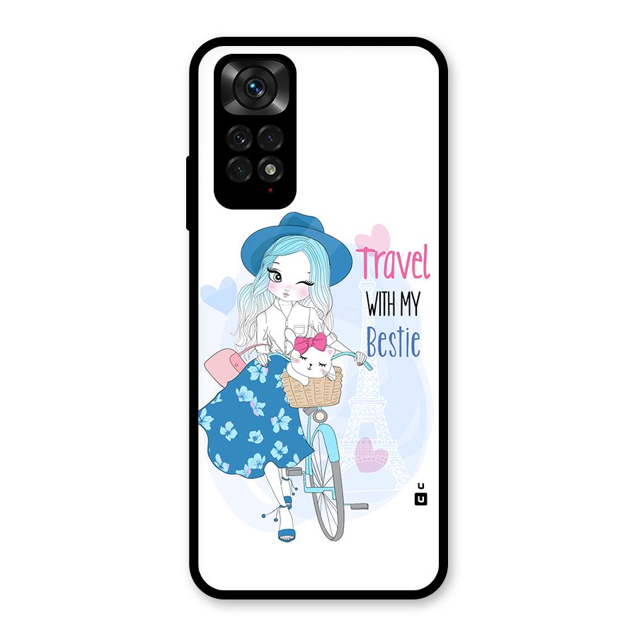 Travel With My Bestie Glass Back Case for Redmi Note 11S