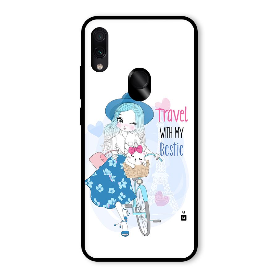 Travel With My Bestie Glass Back Case for Redmi Note 7