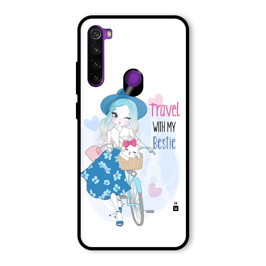 Travel With My Bestie Glass Back Case for Redmi Note 8