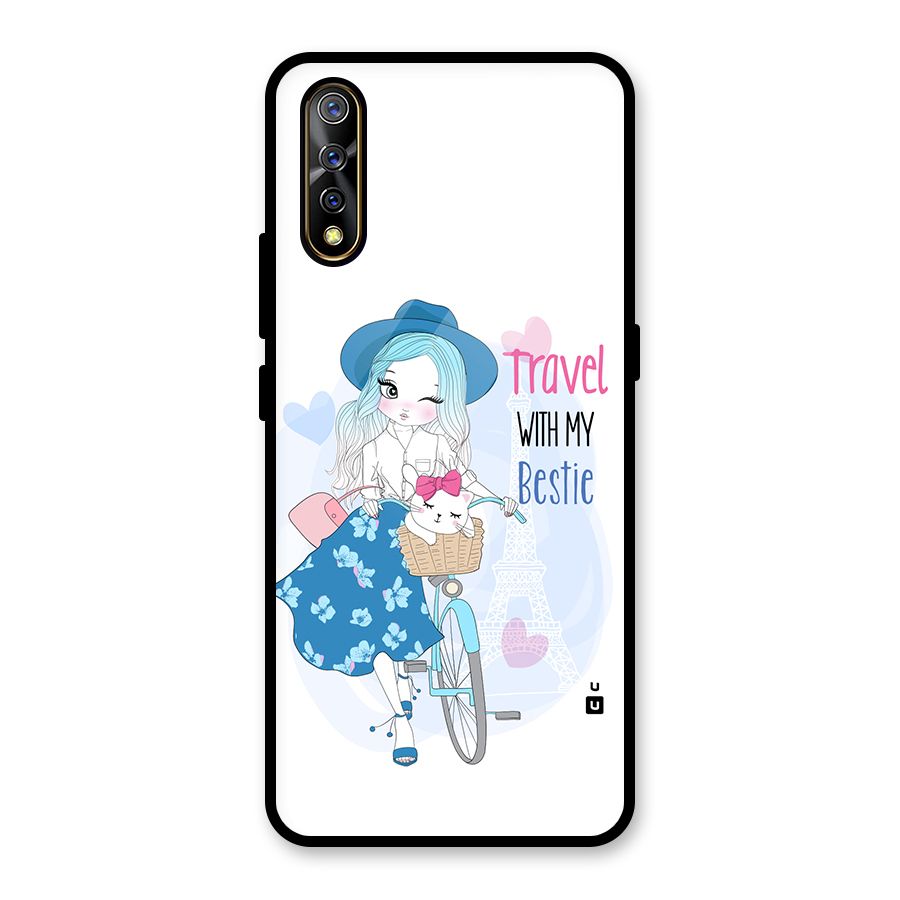 Travel With My Bestie Glass Back Case for Vivo S1