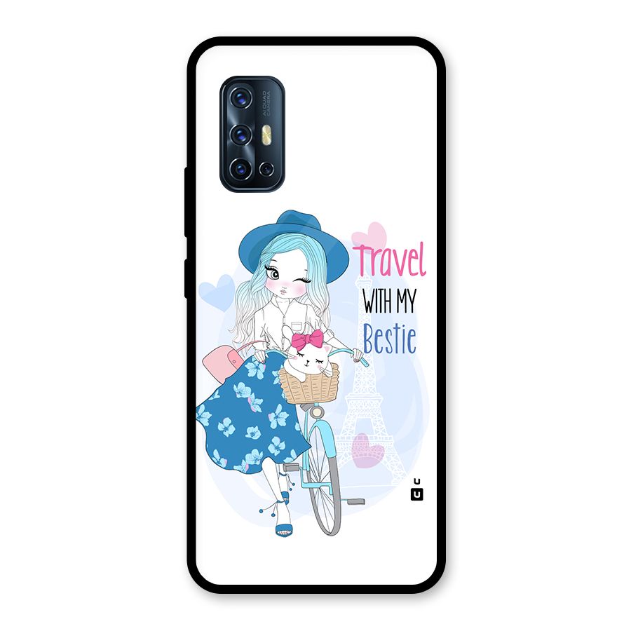 Travel With My Bestie Glass Back Case for Vivo V17