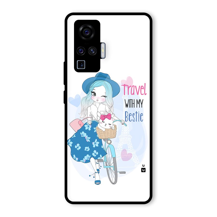 Travel With My Bestie Glass Back Case for Vivo X50 Pro