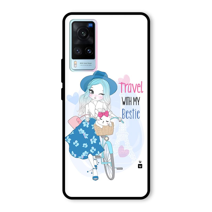 Travel With My Bestie Glass Back Case for Vivo X60
