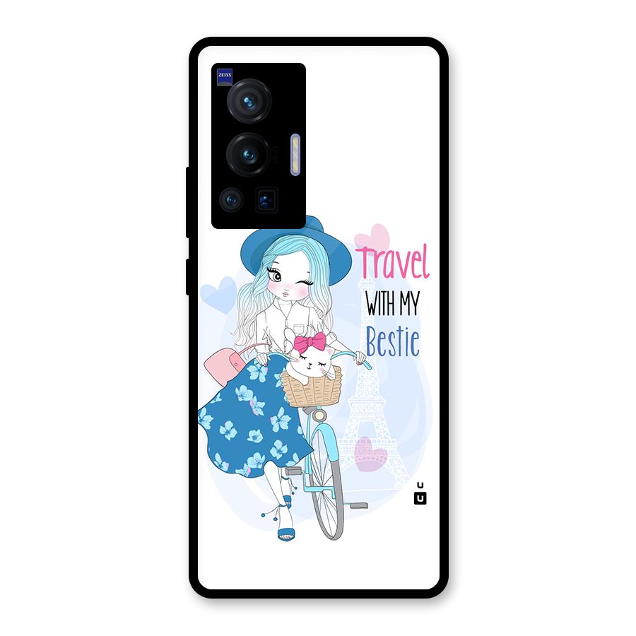 Travel With My Bestie Glass Back Case for Vivo X70 Pro