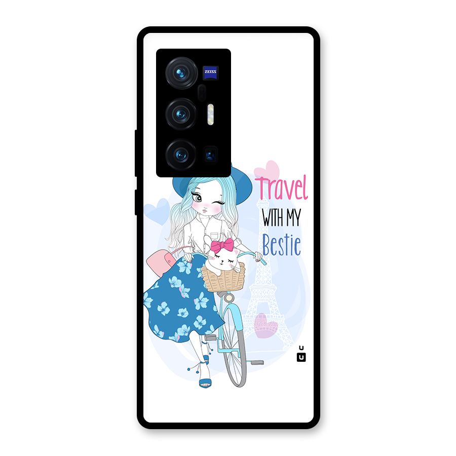 Travel With My Bestie Glass Back Case for Vivo X70 Pro Plus