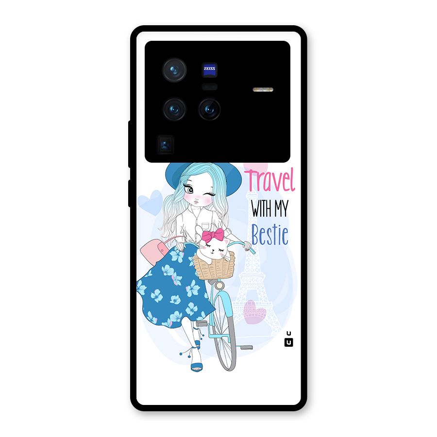Travel With My Bestie Glass Back Case for Vivo X80 Pro