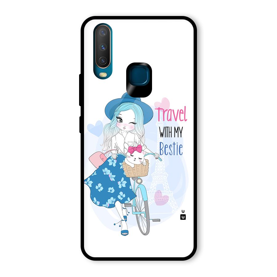 Travel With My Bestie Glass Back Case for Vivo Y17