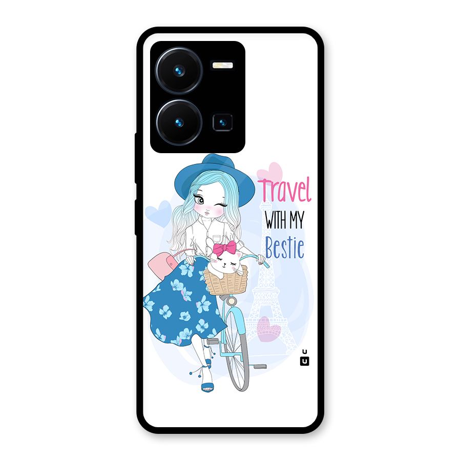 Travel With My Bestie Glass Back Case for Vivo Y35