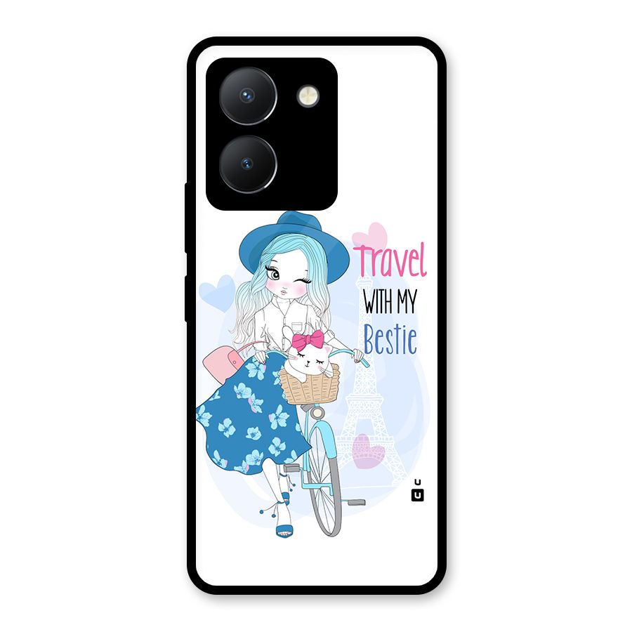 Travel With My Bestie Glass Back Case for Vivo Y36
