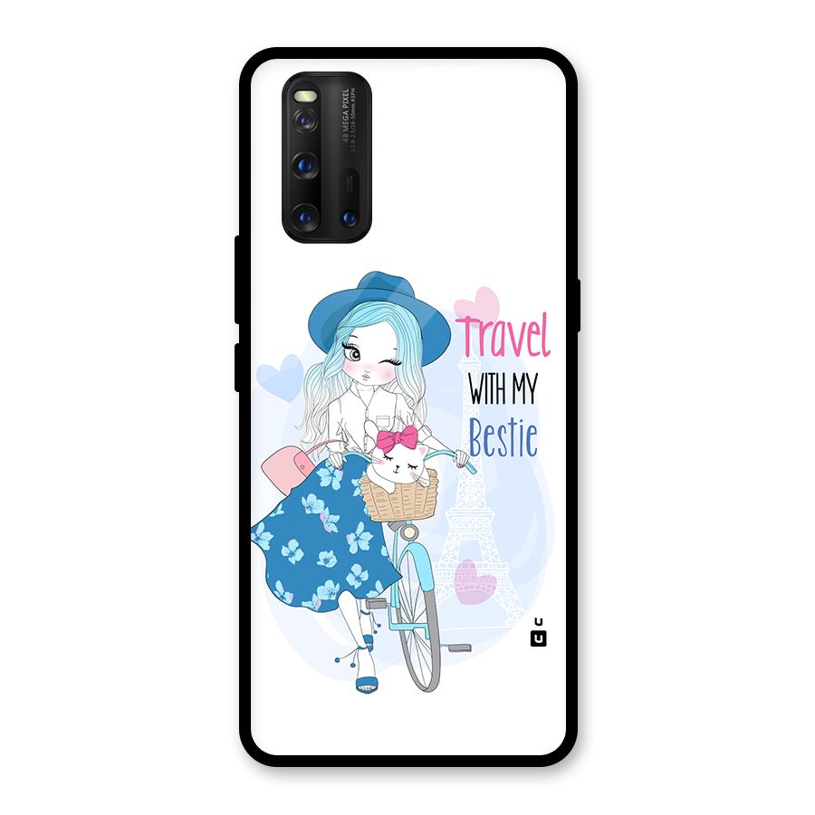 Travel With My Bestie Glass Back Case for Vivo iQOO 3