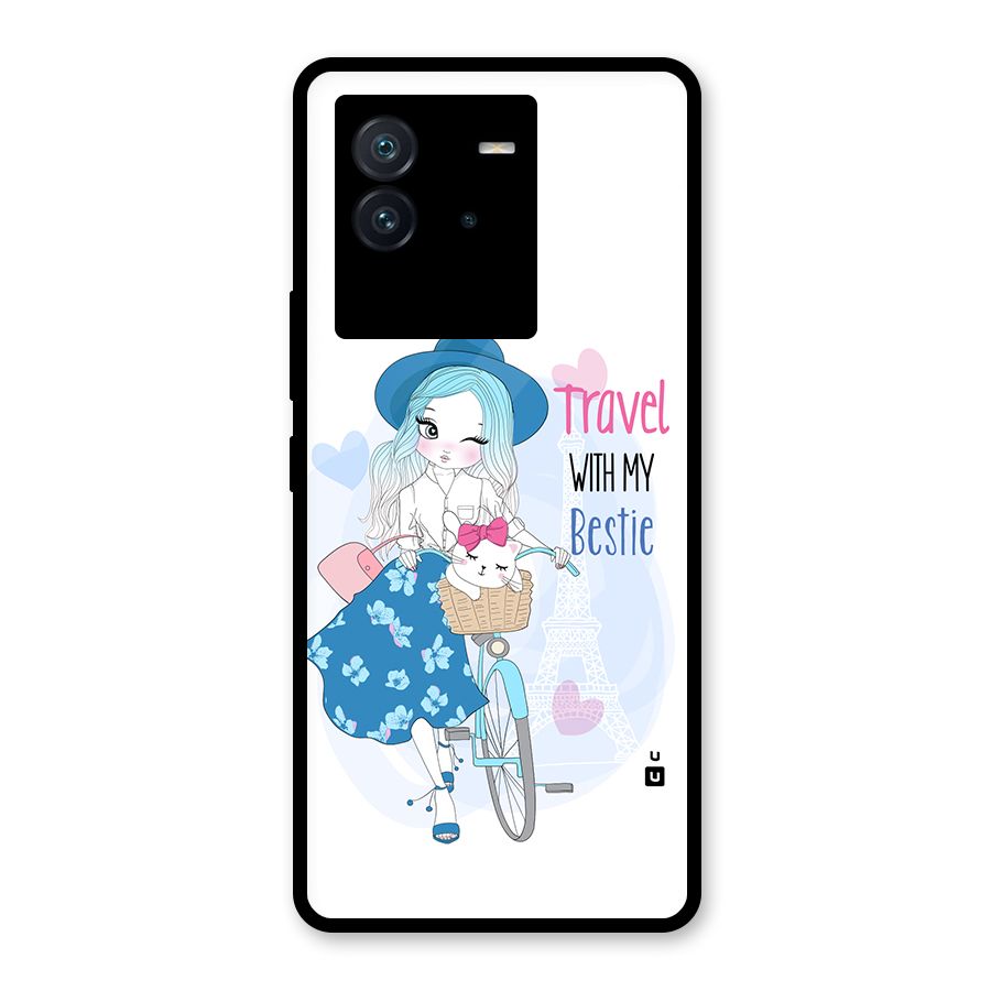 Travel With My Bestie Glass Back Case for Vivo iQOO Neo 6 5G