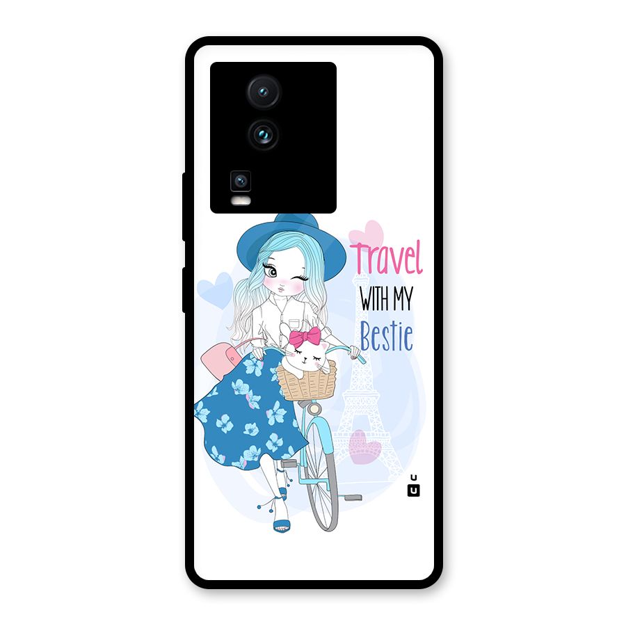 Travel With My Bestie Glass Back Case for Vivo iQOO Neo 7