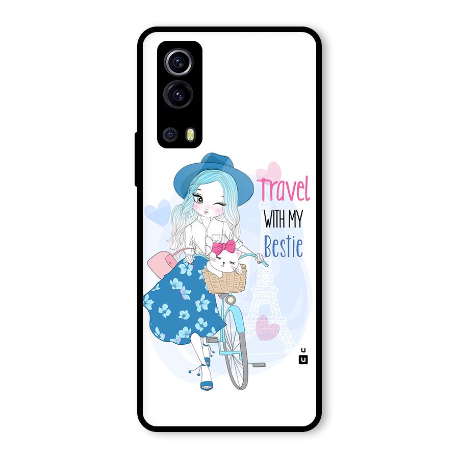 Travel With My Bestie Glass Back Case for Vivo iQOO Z3