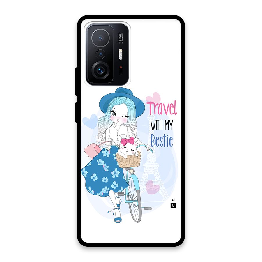 Travel With My Bestie Glass Back Case for Xiaomi 11T Pro