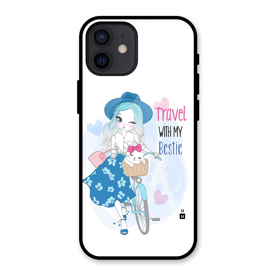 Travel With My Bestie Glass Back Case for iPhone 12