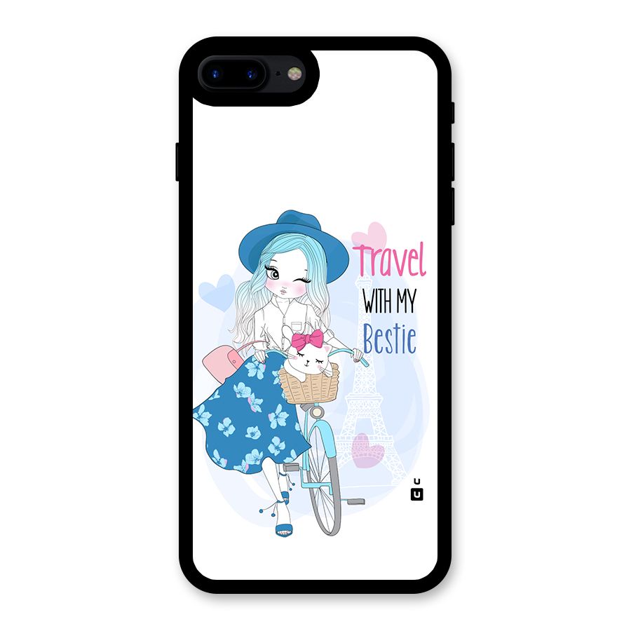 Travel With My Bestie Glass Back Case for iPhone 7 Plus