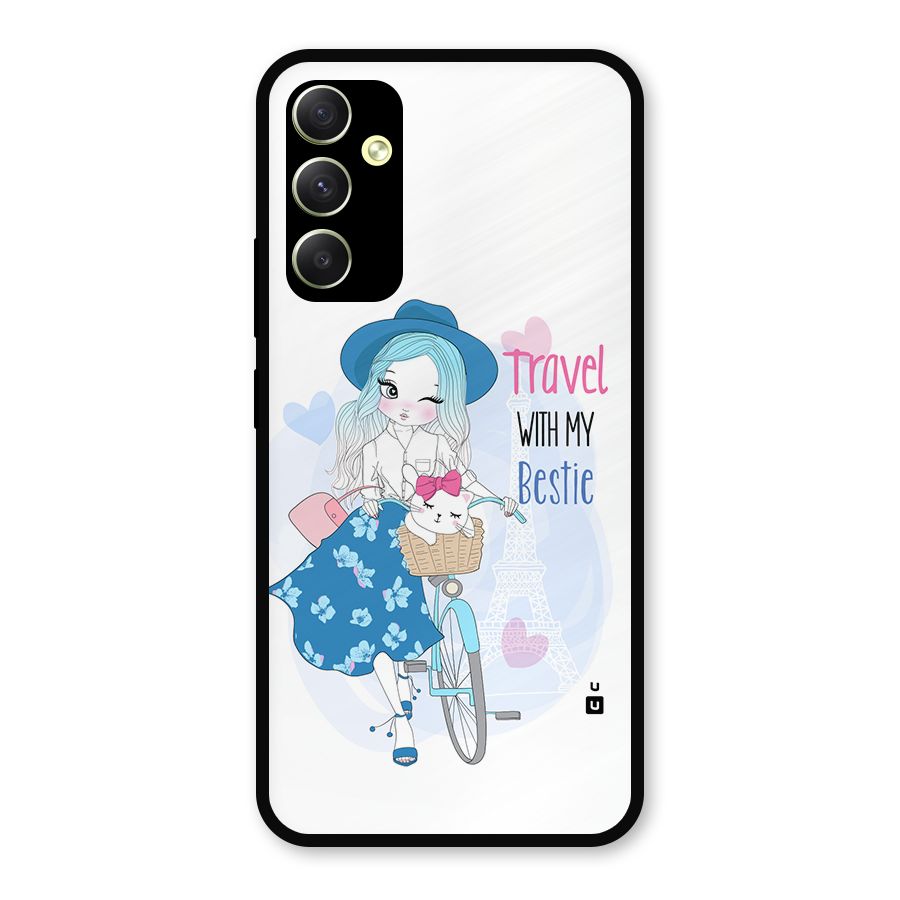 Travel With My Bestie Metal Back Case for Galaxy A34