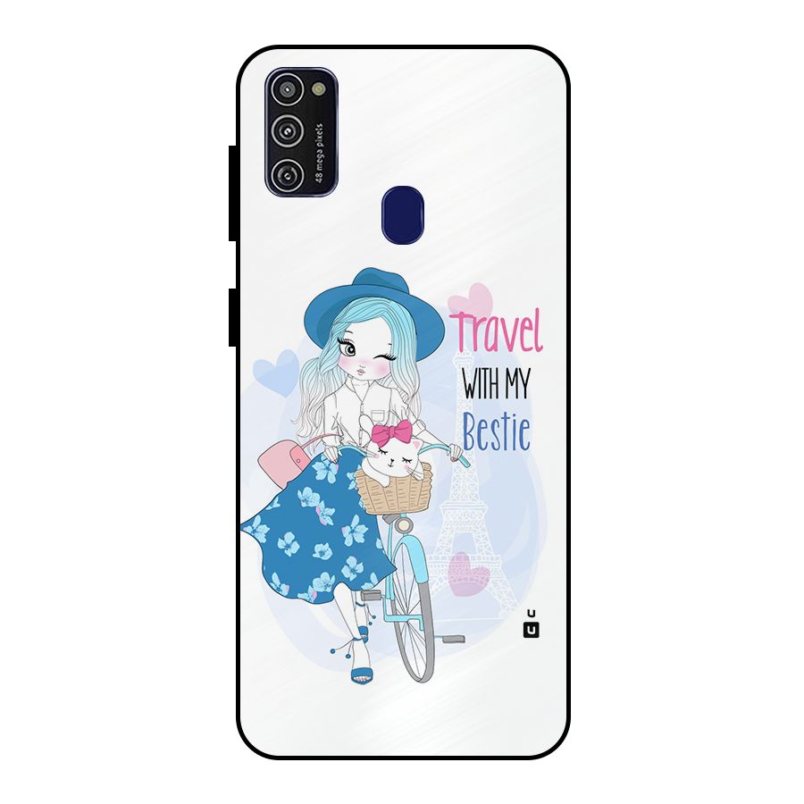 Travel With My Bestie Metal Back Case for Galaxy M30s
