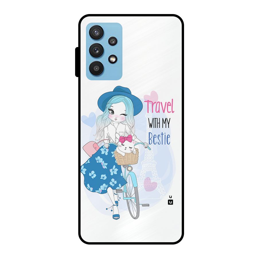 Travel With My Bestie Metal Back Case for Galaxy M32 5G