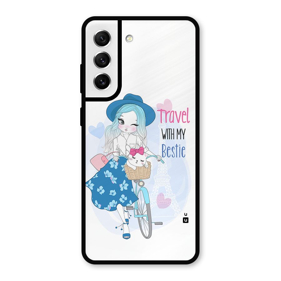 Travel With My Bestie Metal Back Case for Galaxy S21 FE 5G