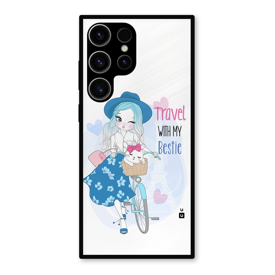 Travel With My Bestie Metal Back Case for Galaxy S23 Ultra