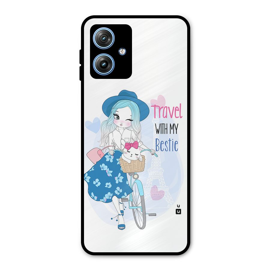 Travel With My Bestie Metal Back Case for Moto G54