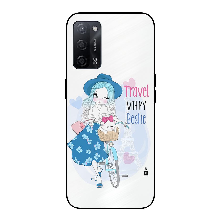 Travel With My Bestie Metal Back Case for Oppo A53s 5G