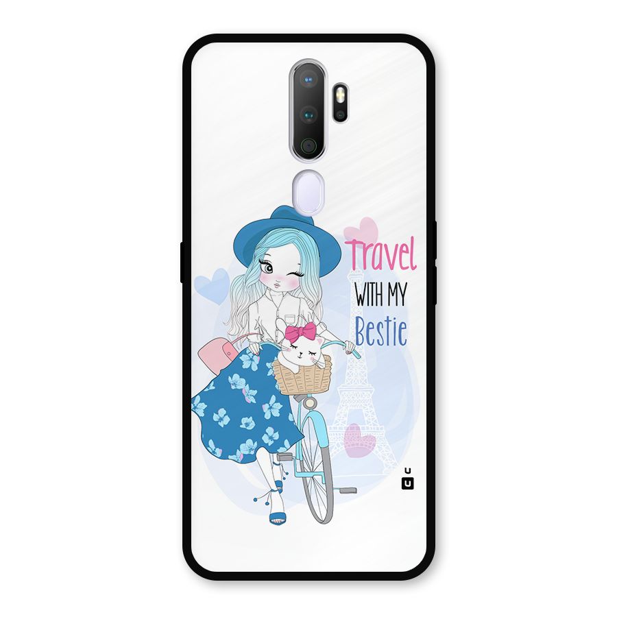 Travel With My Bestie Metal Back Case for Oppo A9 (2020)