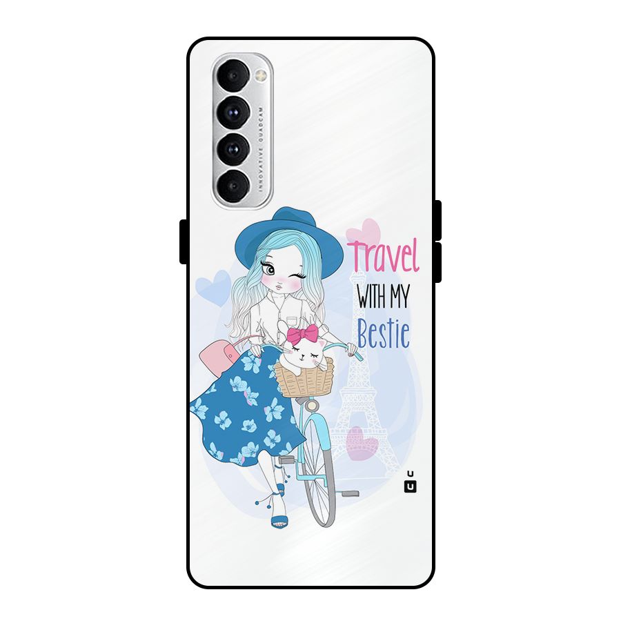 Travel With My Bestie Metal Back Case for Oppo Reno4 Pro