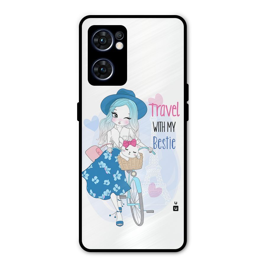 Travel With My Bestie Metal Back Case for Oppo Reno7 5G