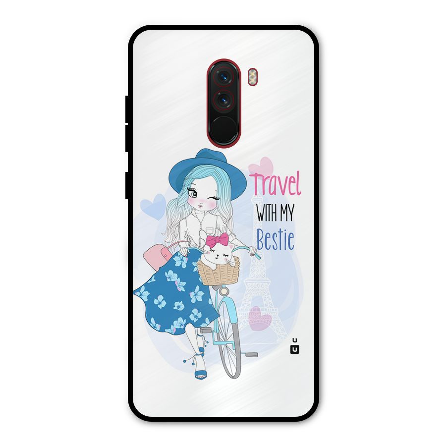 Travel With My Bestie Metal Back Case for Poco F1
