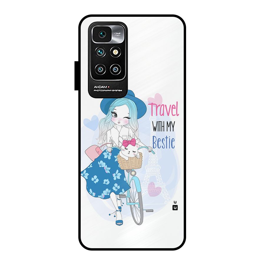 Travel With My Bestie Metal Back Case for Redmi 10 Prime