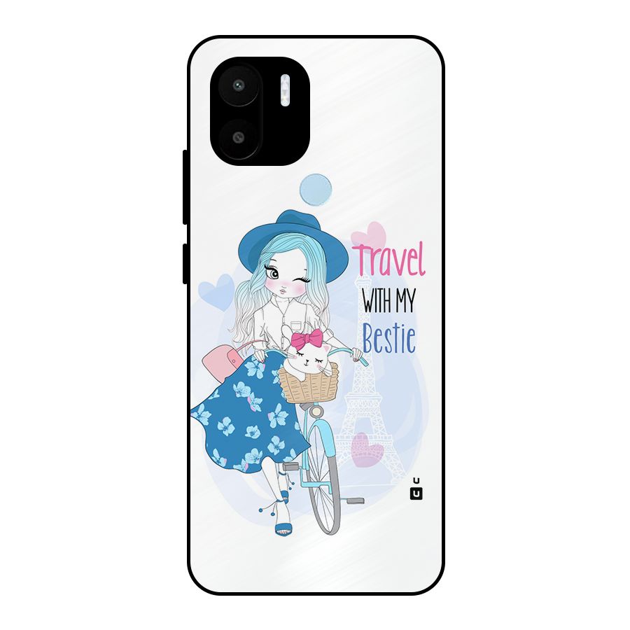 Travel With My Bestie Metal Back Case for Redmi A2 Plus